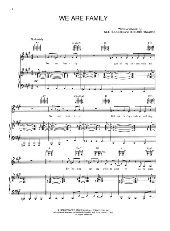 We Are Family for Piano/Vocal/Chords We Are Family for Piano/Vocal/Chords